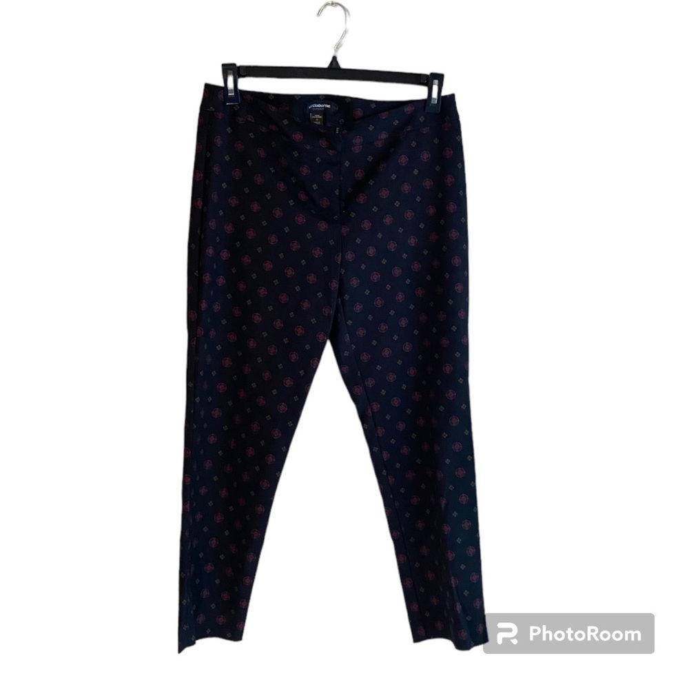 Liz Claiborne Career Pants Emma Classic Ankle sz 8 Black and Violet